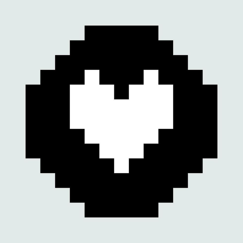 pixel heart icon vector