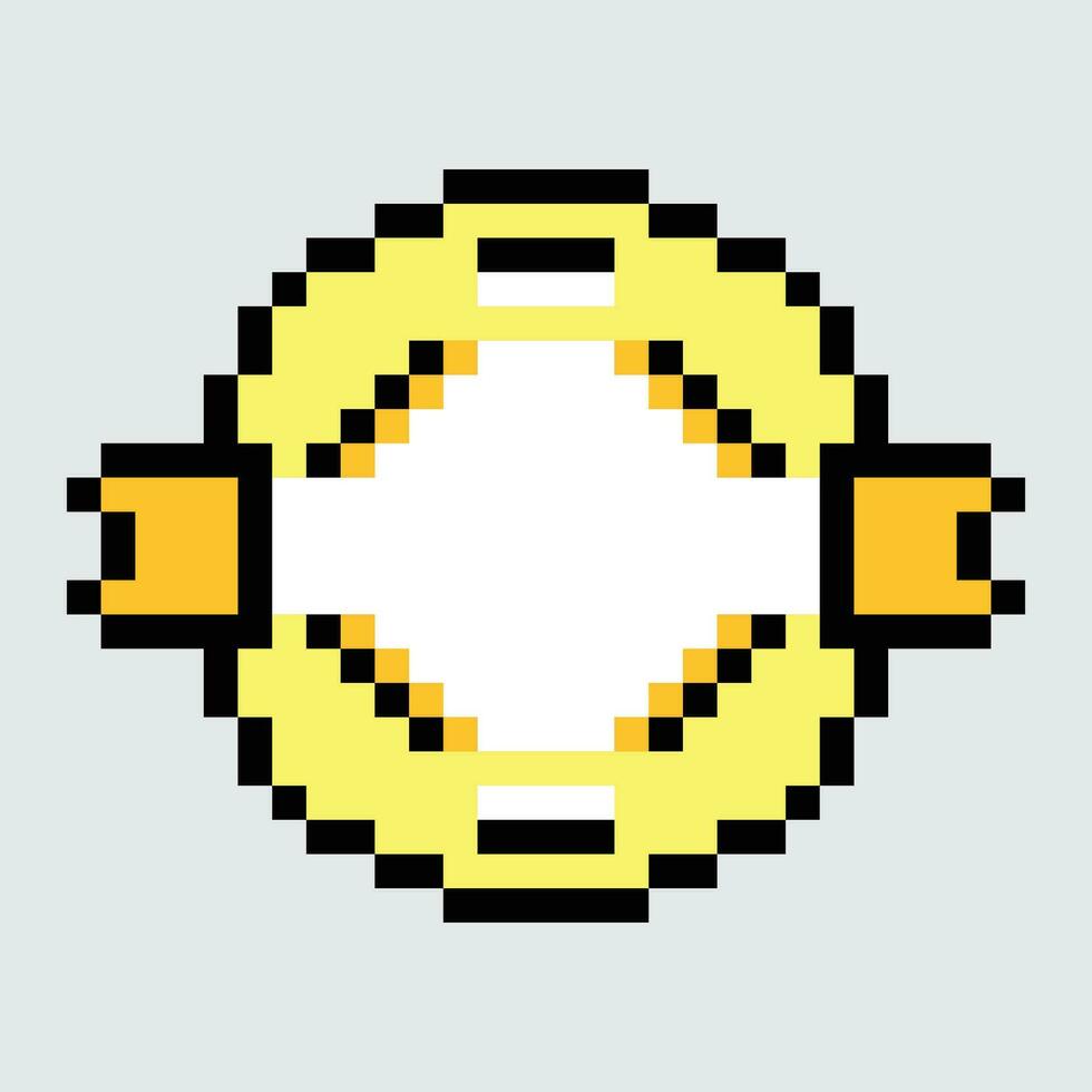 un píxel estilo imagen de un amarillo y blanco anillo vector
