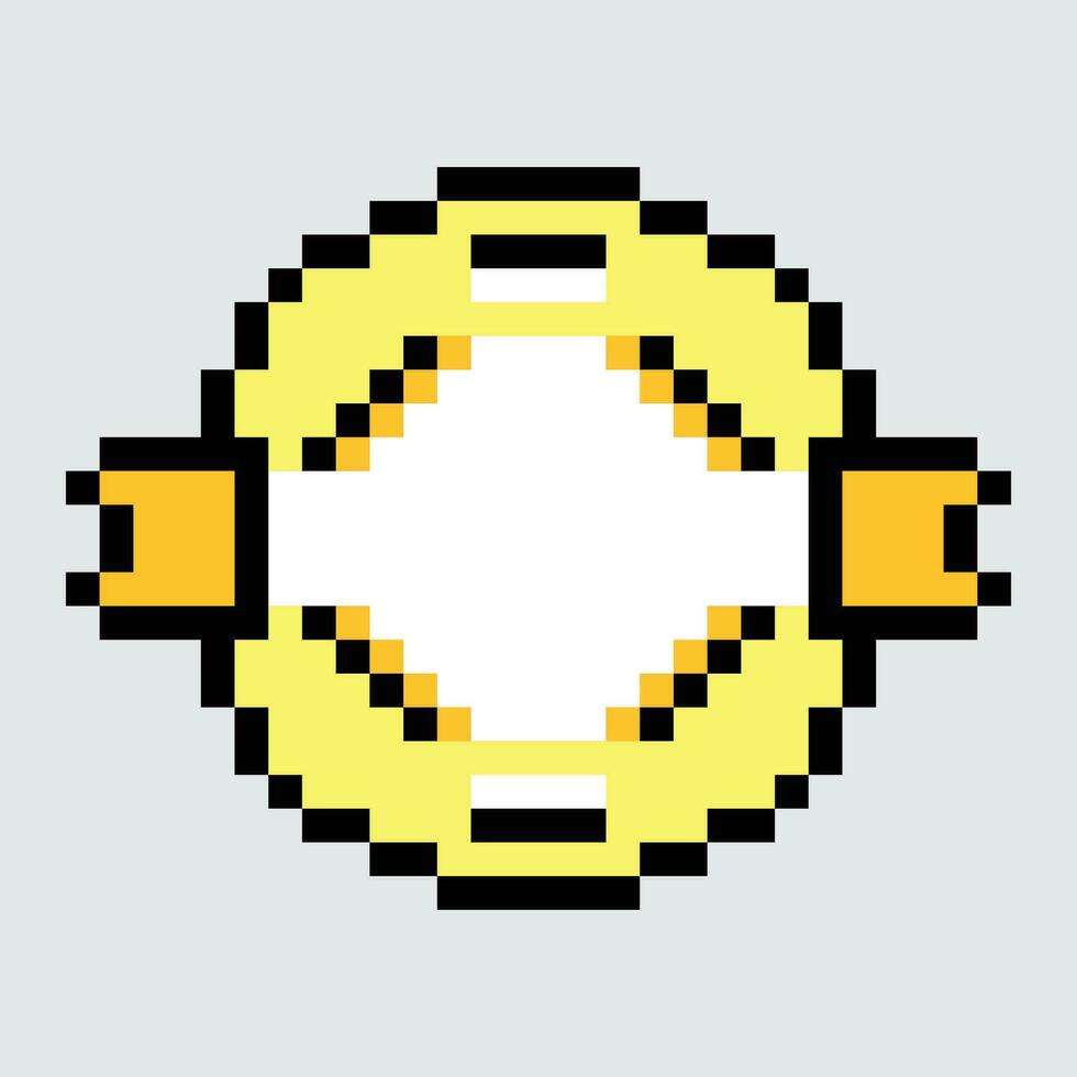 a pixel style image of a yellow and white ring vector