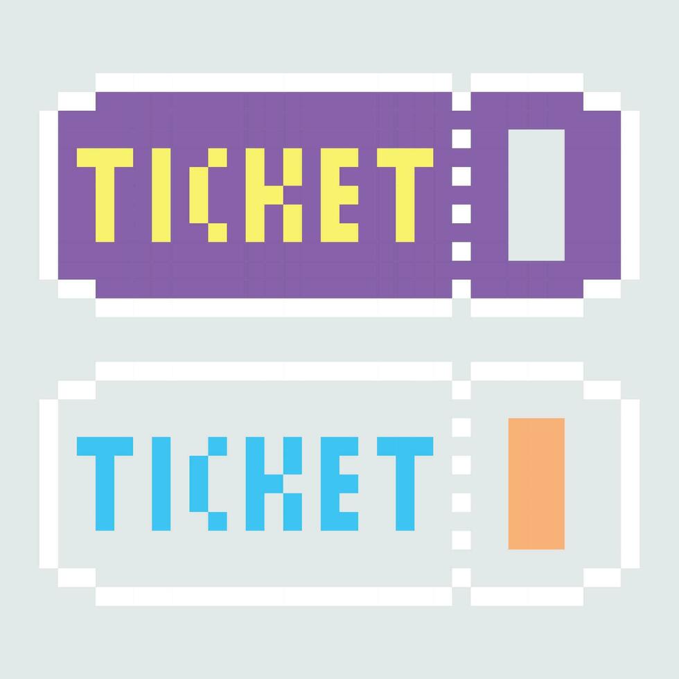 ticket pixel art vector