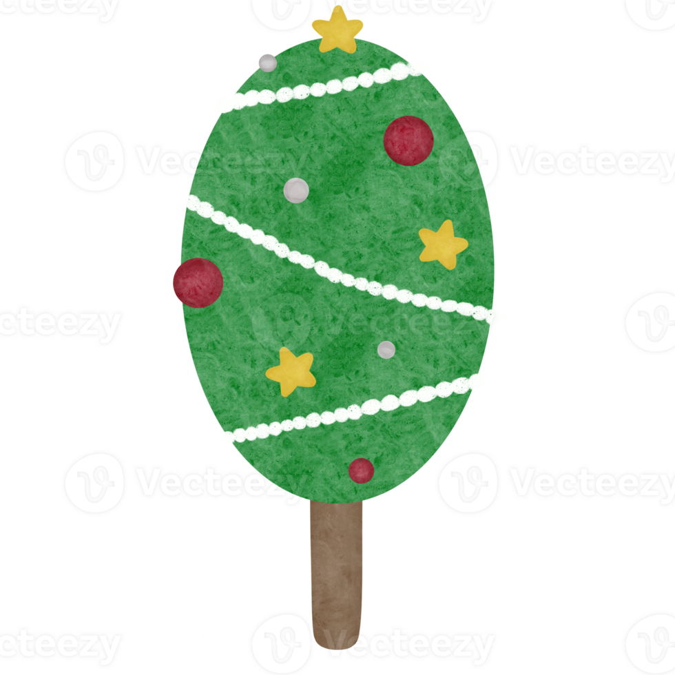 Ovaal Kerstmis boom illustratie png