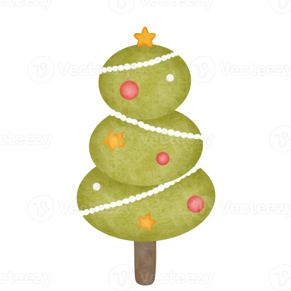 Three layer Oval Christmas Tree png