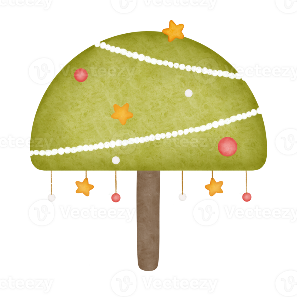 Semicircle Christmas Tree Illustration png