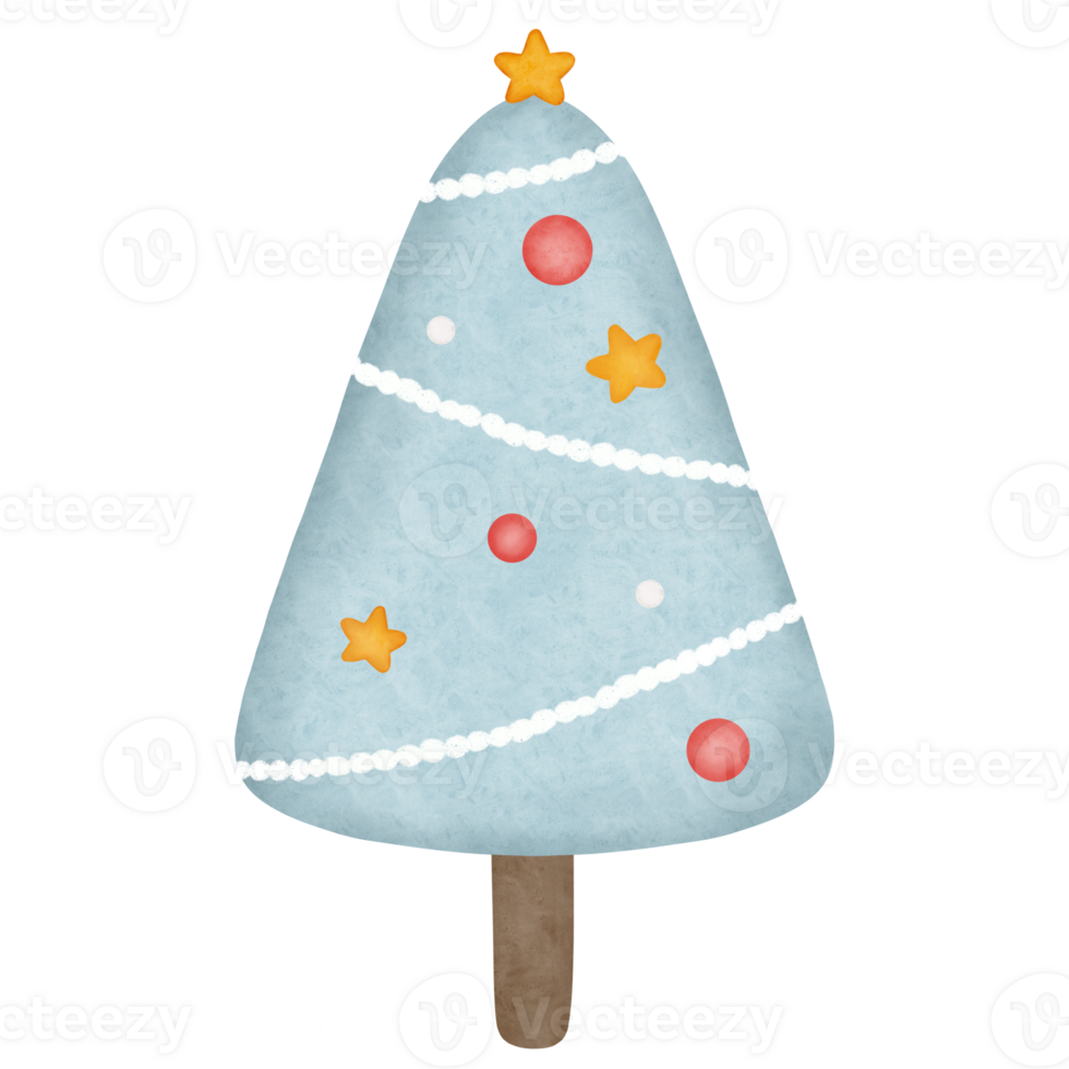 Blue Triangle Christmas Tree Illustration png