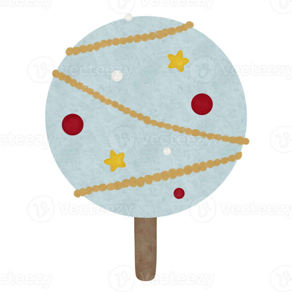 Light Blue Circle Christmas Tree Illustration png