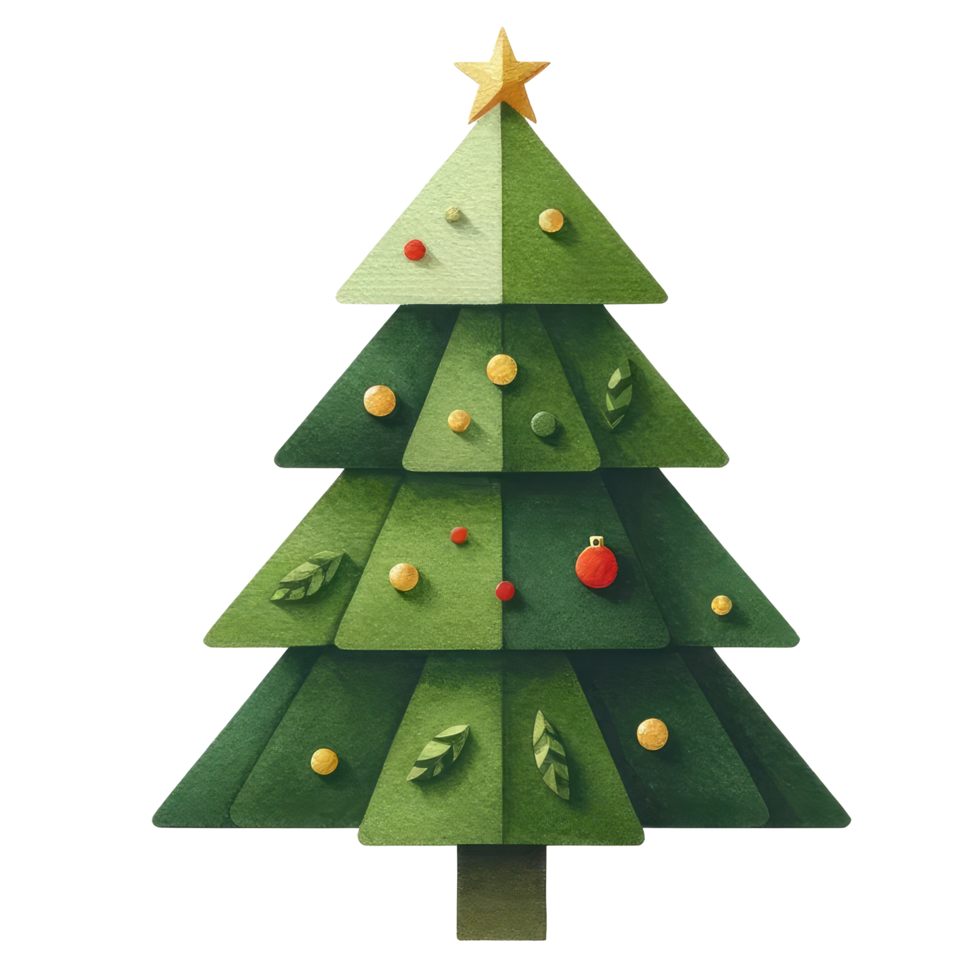 AI generated Watercolor Christmas tree isolated. png
