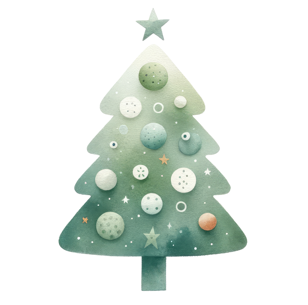 AI generated Watercolor Christmas tree isolated. png