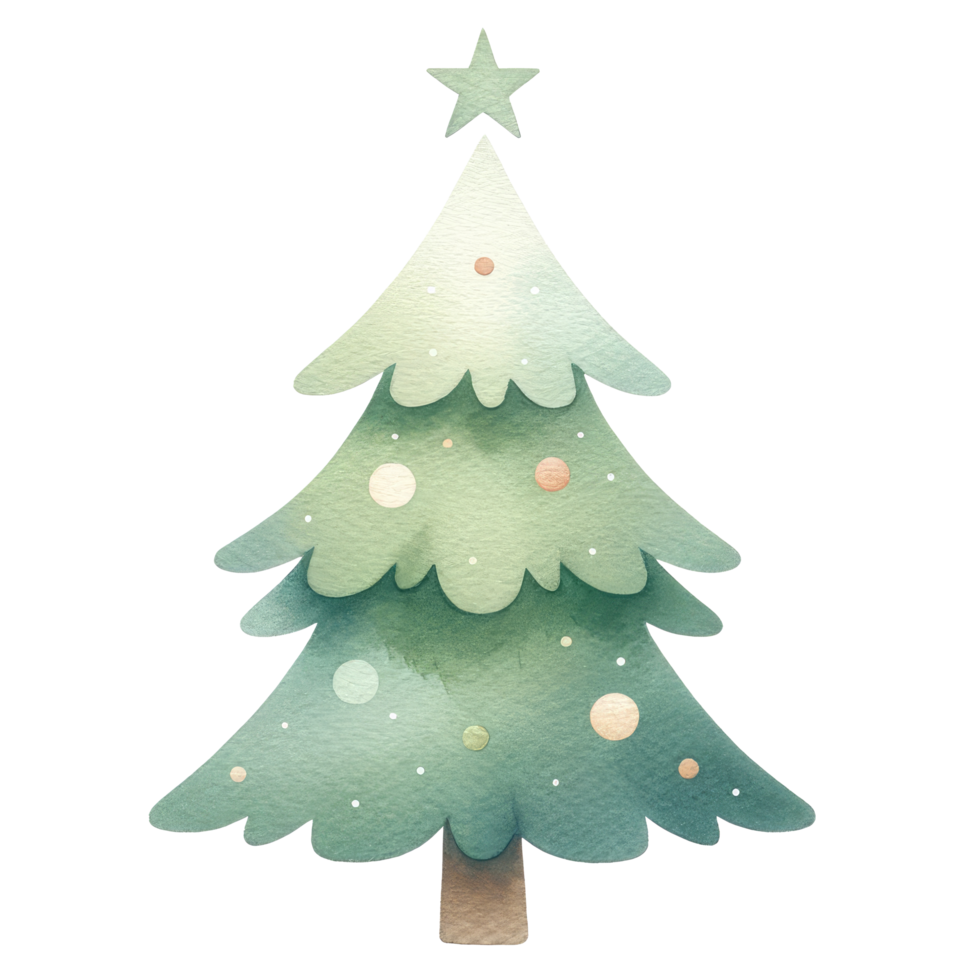 AI generated Watercolor Christmas tree isolated. png