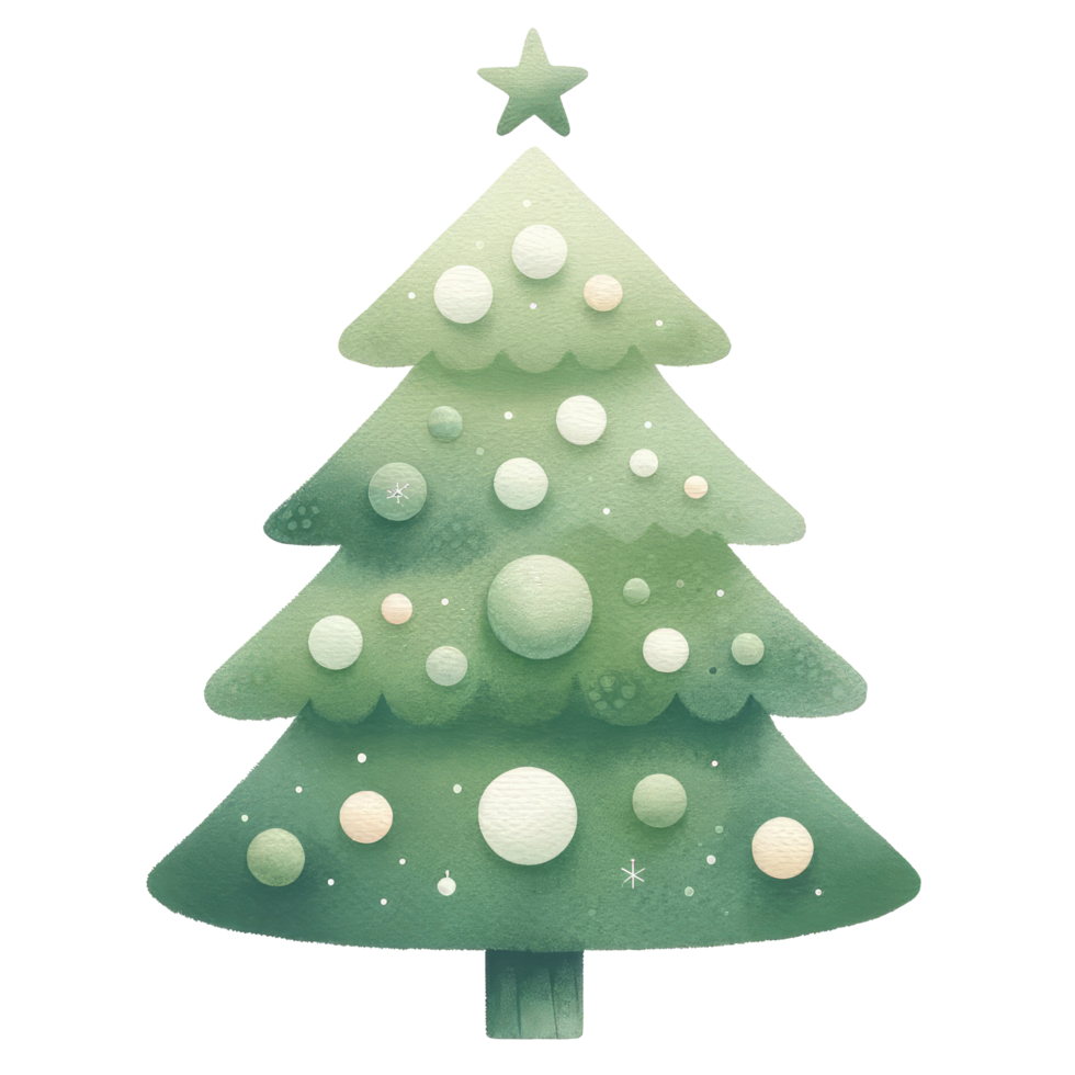 AI generated Watercolor Christmas tree isolated. png