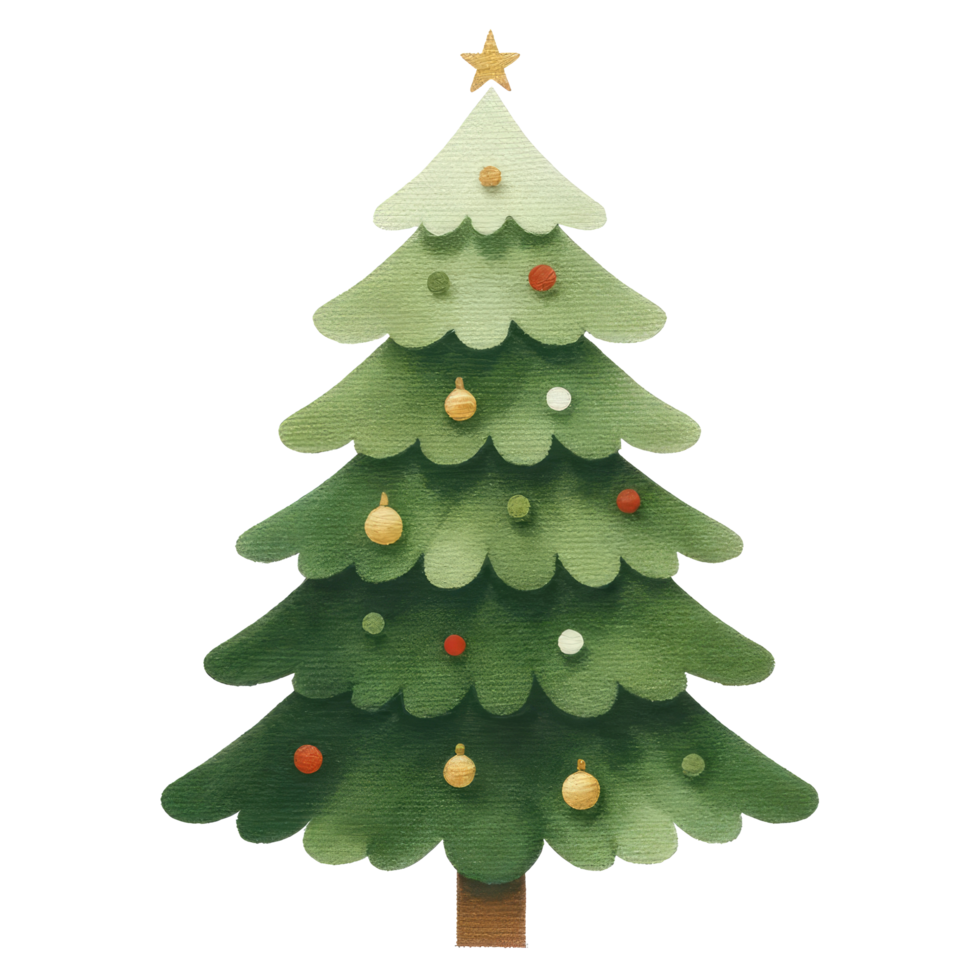 AI generated Watercolor Christmas tree isolated. png