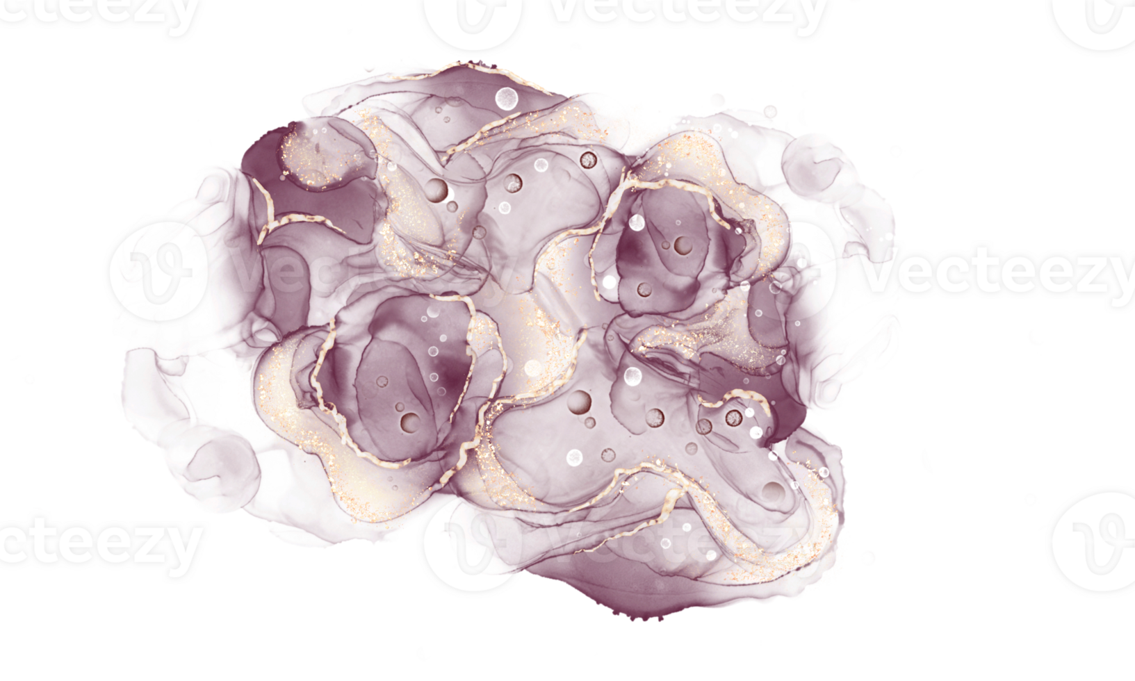 Dark red watercolor stains background with gold glitter, alcohol ink background design for template banners prints invitation card png