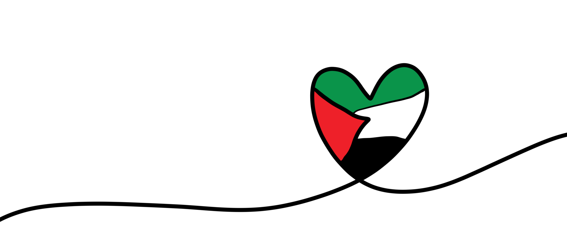 palestina flagga ikon i de form av hjärta. spara palestina begrepp. be för palestina. png