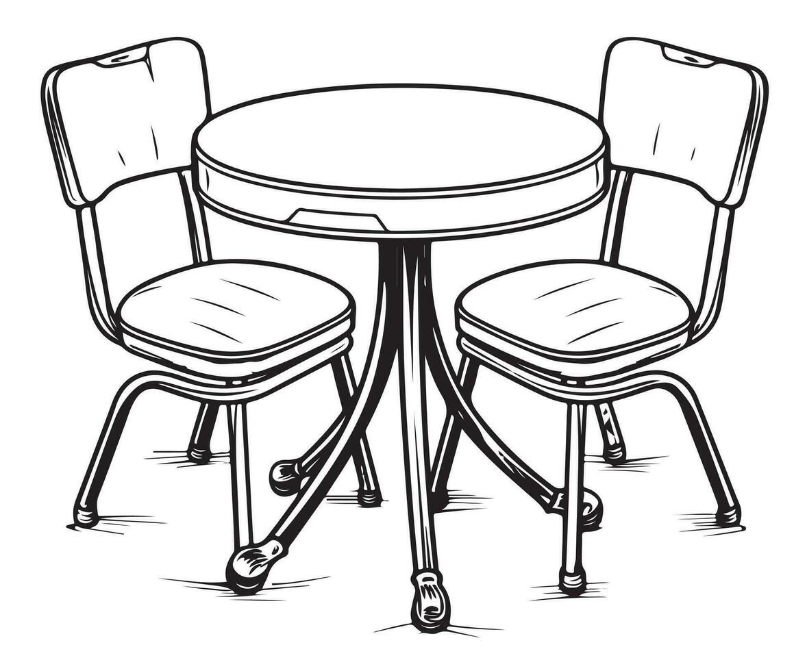 furniture in summer cafe vector