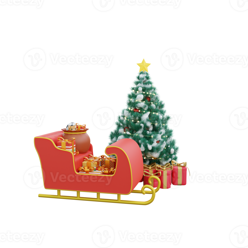 3D illustration of a festive Christmas scene decoration png