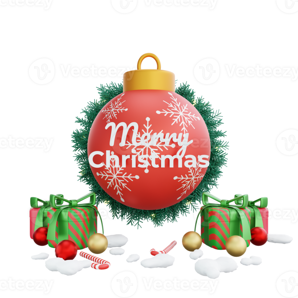 3D illustration of a festive Christmas scene decoration png