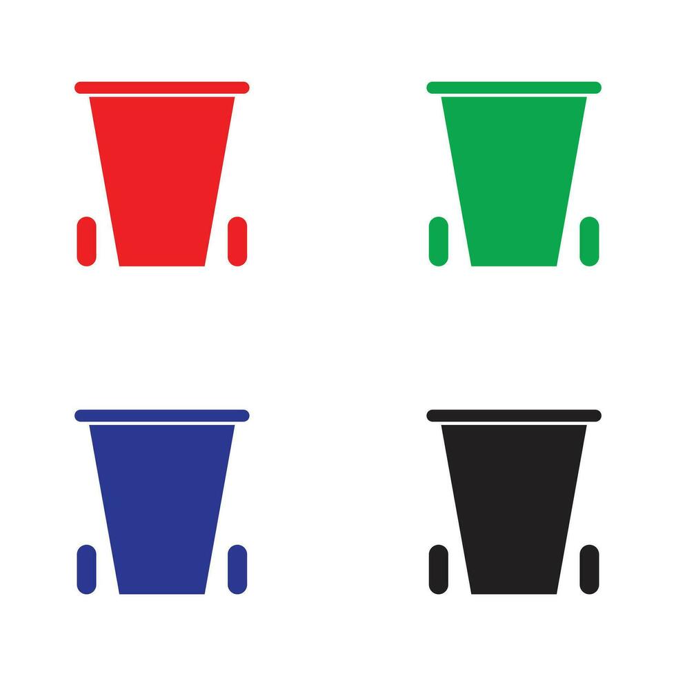 colección de basura lata iconos vector