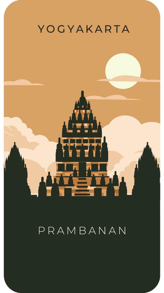 Prambanan Yogyakarta illustration vector