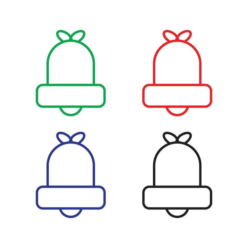 church bell set icon vector