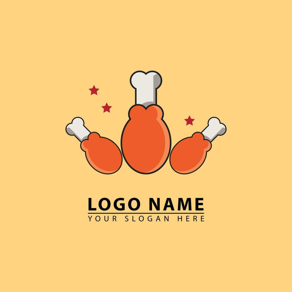 chicken thighs icon, vector fried chicken icon