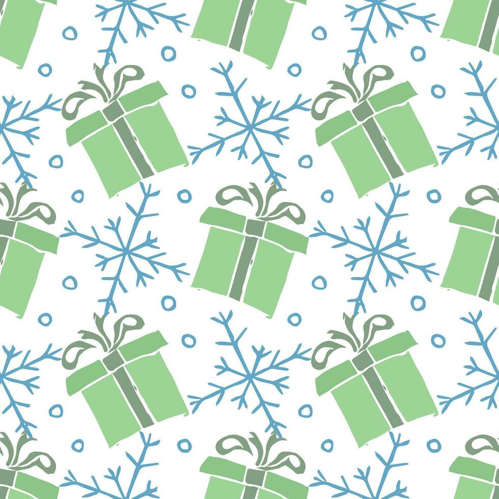 Seamless christmas pattern. New year background. Doodle illustration with christmas icons vector