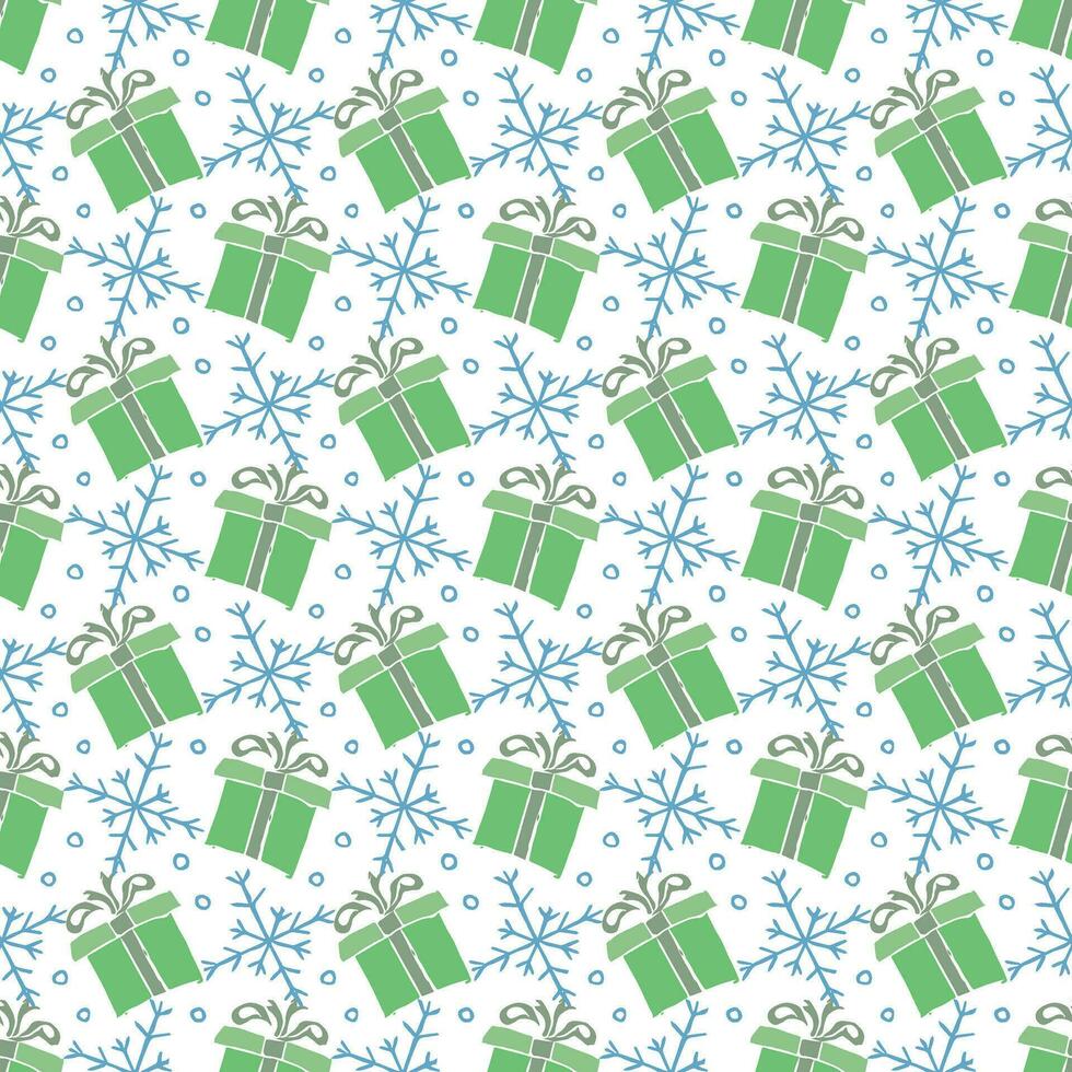 Seamless christmas pattern. New year background. Doodle illustration with christmas icons vector