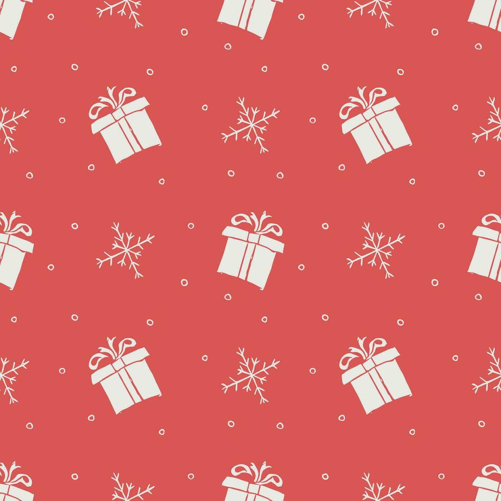 Seamless christmas pattern. New year background. Doodle illustration with christmas icons vector