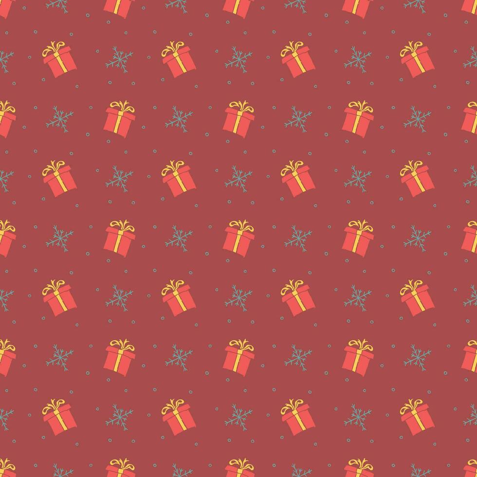 Seamless christmas pattern. New year background. Doodle illustration with christmas icons vector