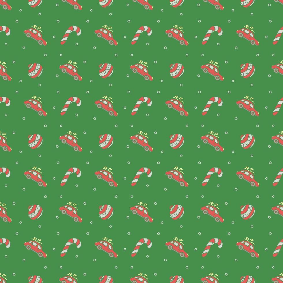 Seamless christmas pattern. New year background. Doodle illustration with christmas icons vector