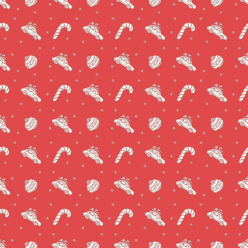 Seamless christmas pattern. New year background. Doodle illustration with christmas icons vector