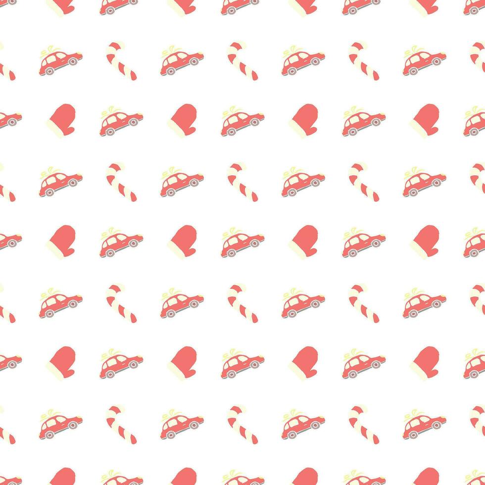 Seamless christmas pattern. New year background. Doodle illustration with christmas icons vector