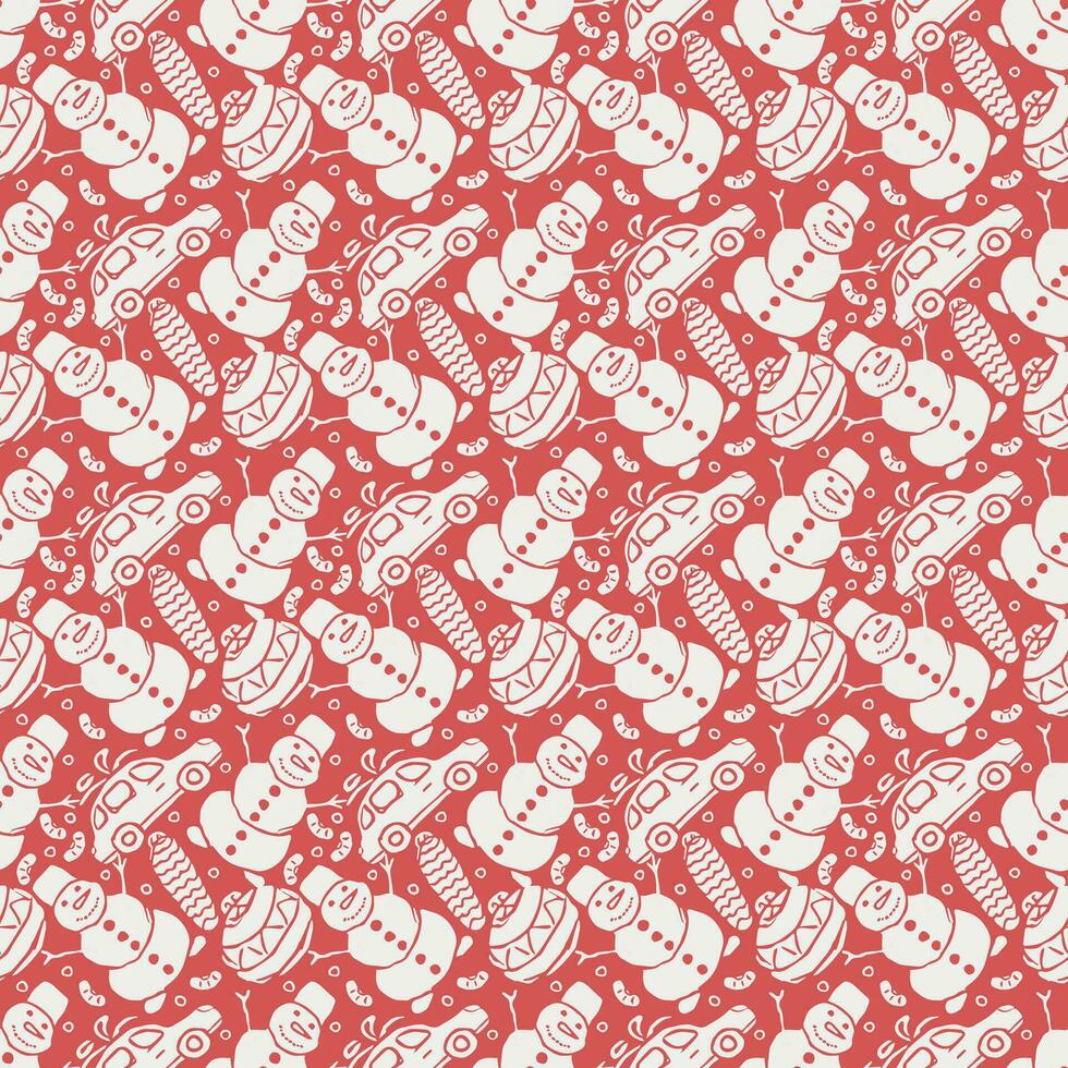 Seamless christmas pattern. New year background. Doodle illustration with christmas icons vector