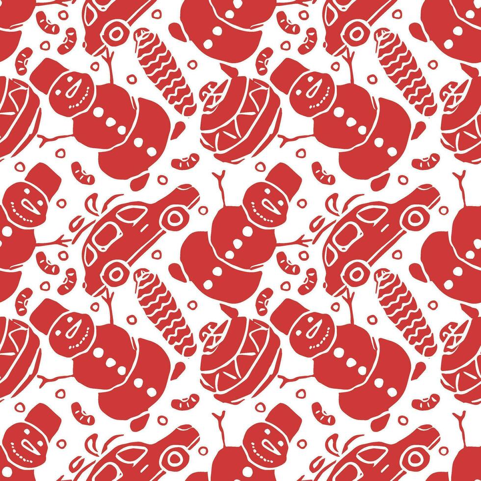 Seamless christmas pattern. New year background. Doodle illustration with christmas icons vector