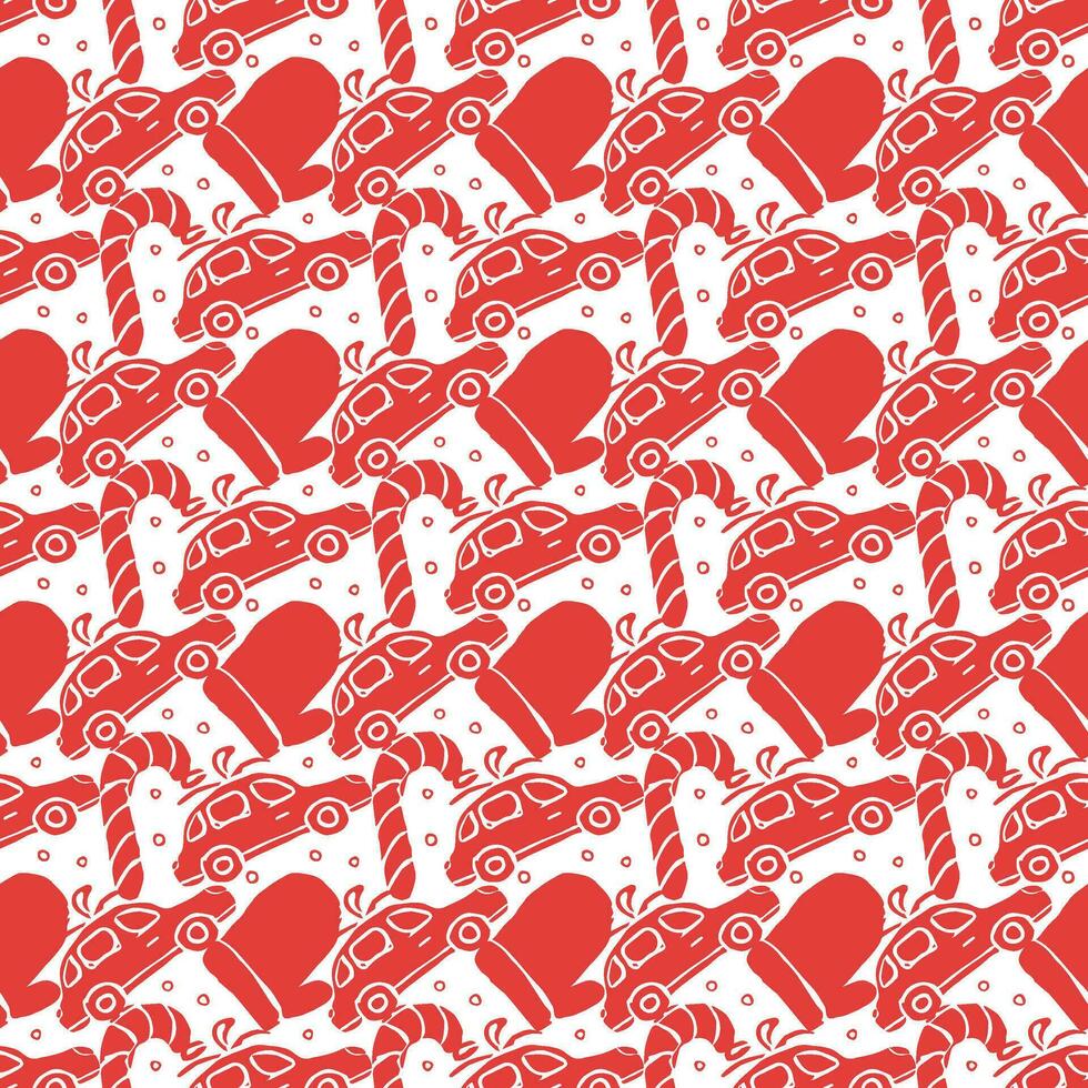 Seamless christmas pattern. New year background. Doodle illustration with christmas icons vector