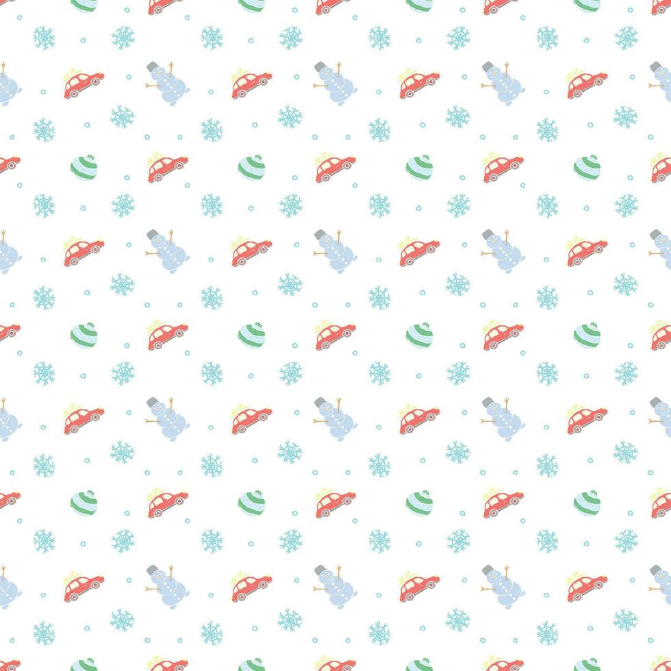 Seamless christmas pattern. New year background. Doodle illustration with christmas icons vector