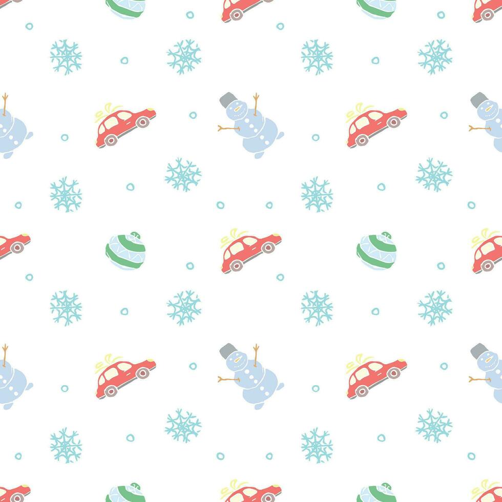 Seamless christmas pattern. New year background. Doodle illustration with christmas icons vector