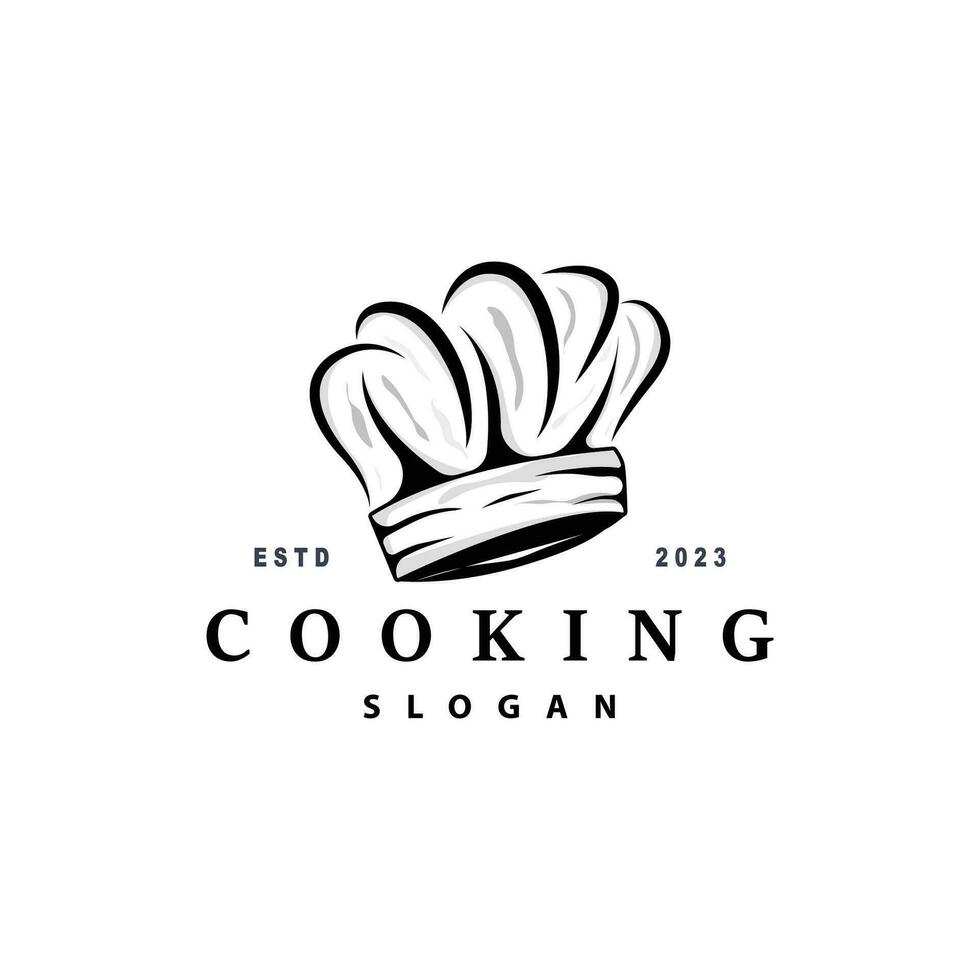 Chef Logo Design Cooking Inspiration And Chef Hat With Simple Lines For Restaurant Business Brands vector