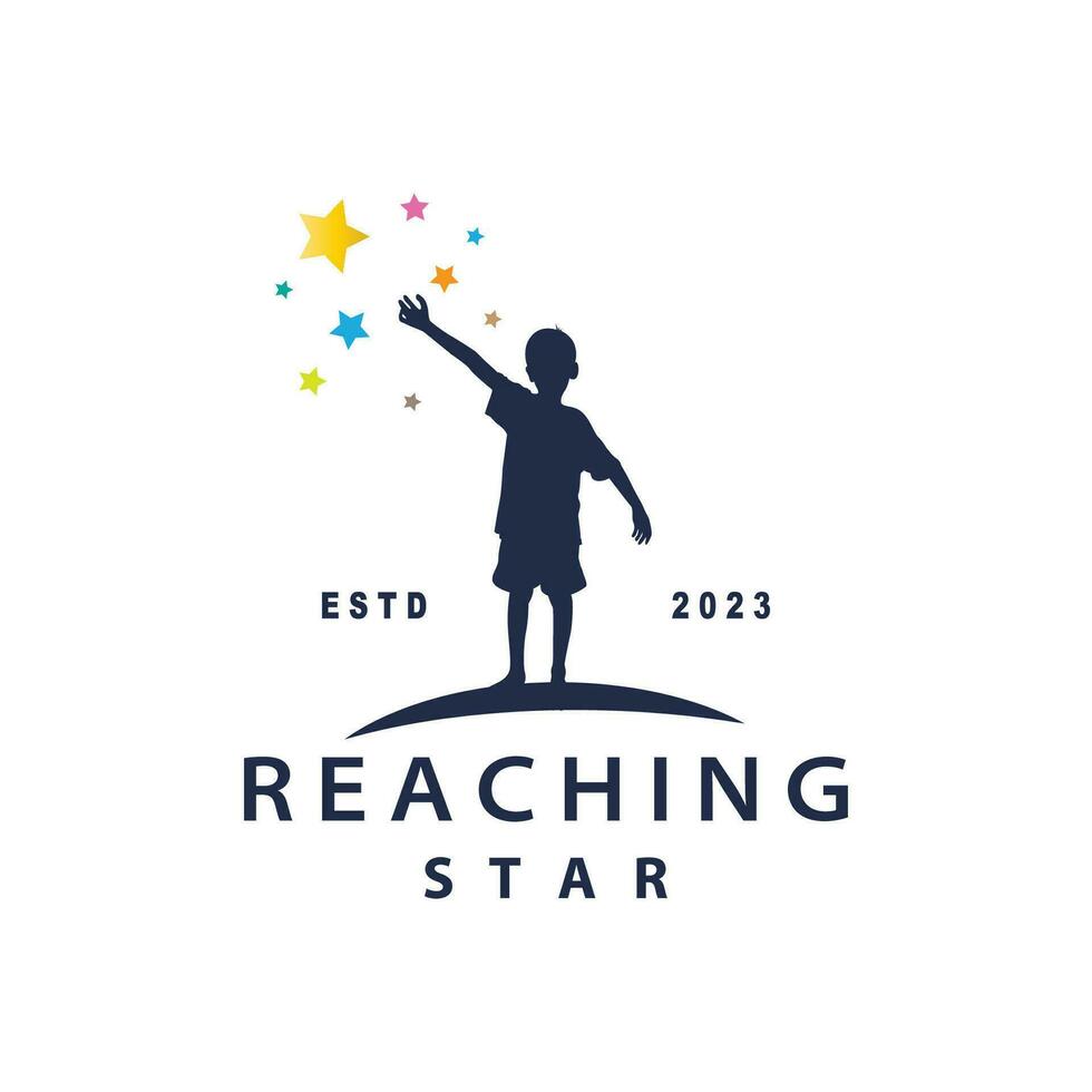 Dream Logo, Kids Dream Inspiration Design, Fun Learning Star Reach Vector, Kids Dream Logo Template vector