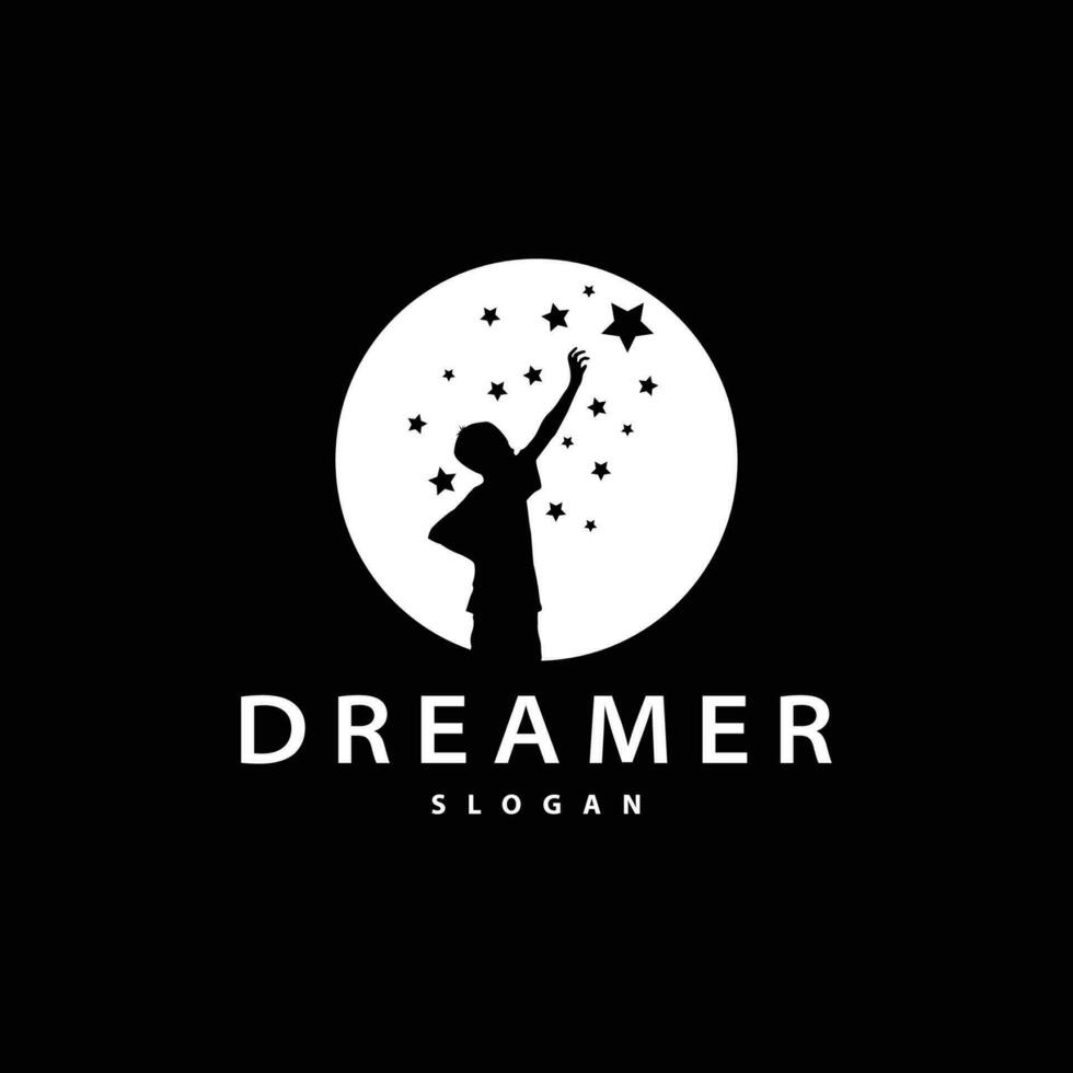 Dream Logo, Kids Dream Inspiration Design, Fun Learning Star Reach Vector, Kids Dream Logo Template vector