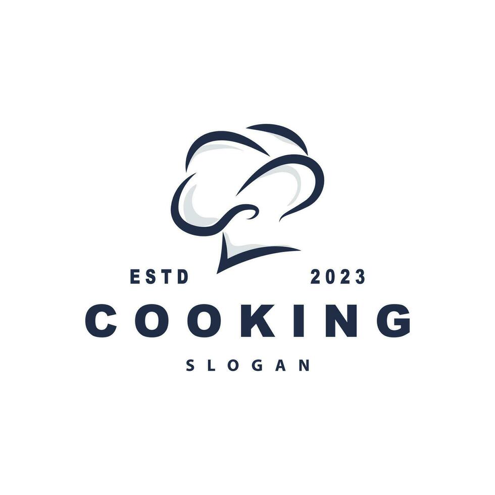 Chef Logo Design Cooking Inspiration And Chef Hat With Simple Lines For Restaurant Business Brands vector