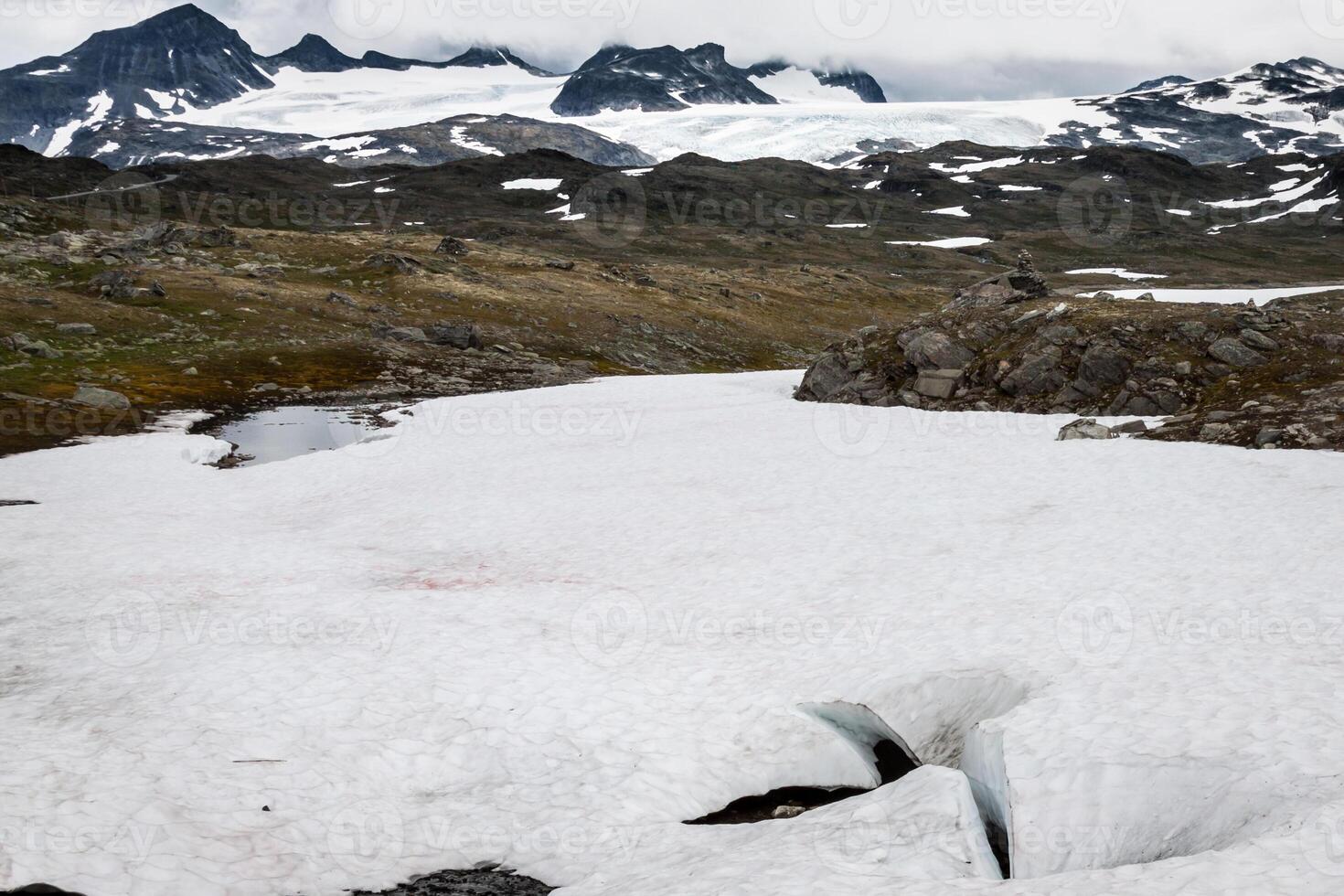 Veobrean glacier seen from Glittertind mountain Jotunheimen National