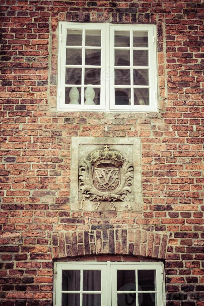 half timbered traditional house in ribe denmark photo