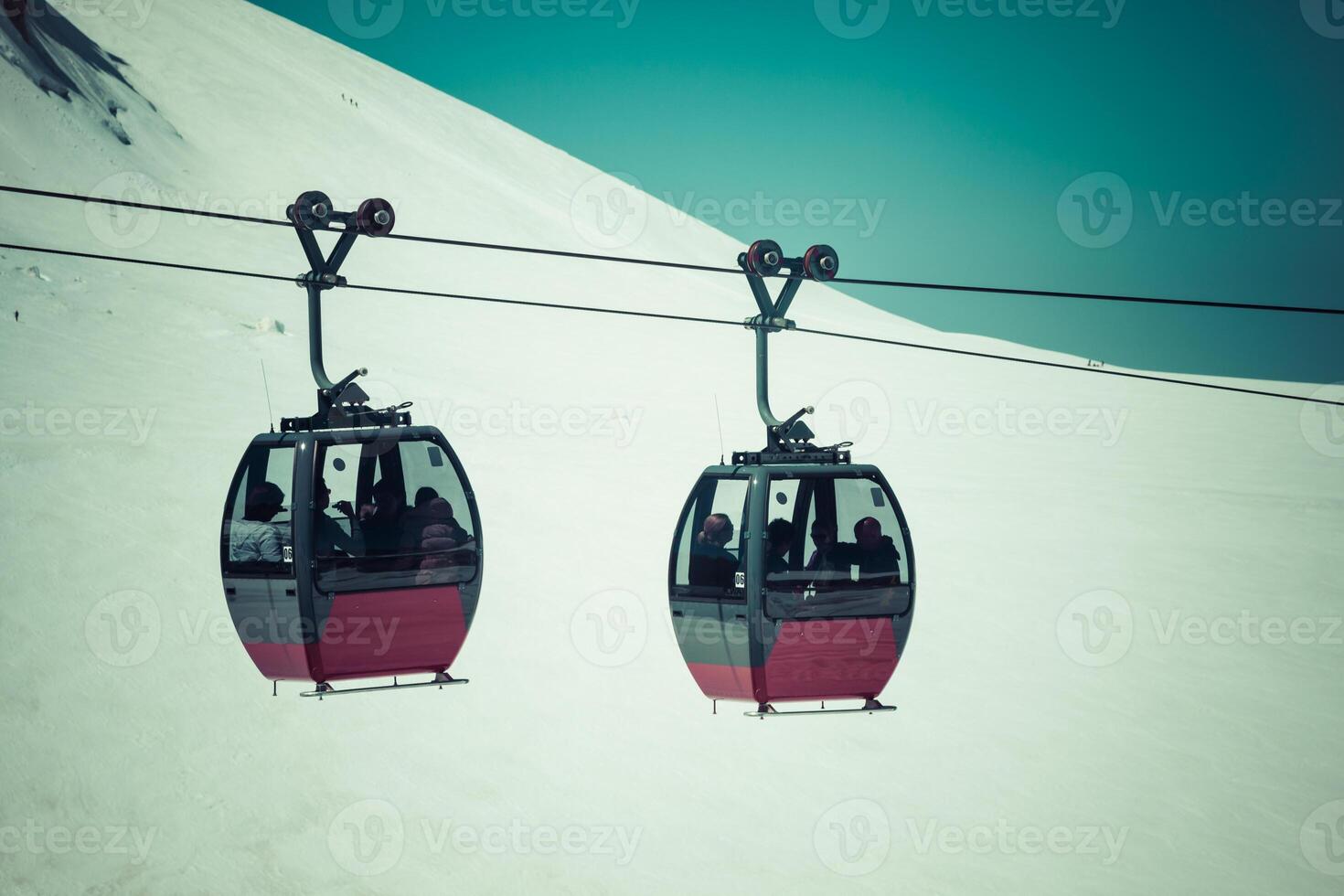 the highest cable way in Europe, reaching 3.842 meter at Peak Aiguille, on the Italian side photo