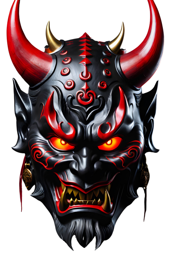 AI generated Oni mask, Japanese mask, Devil mask PNG transparent background