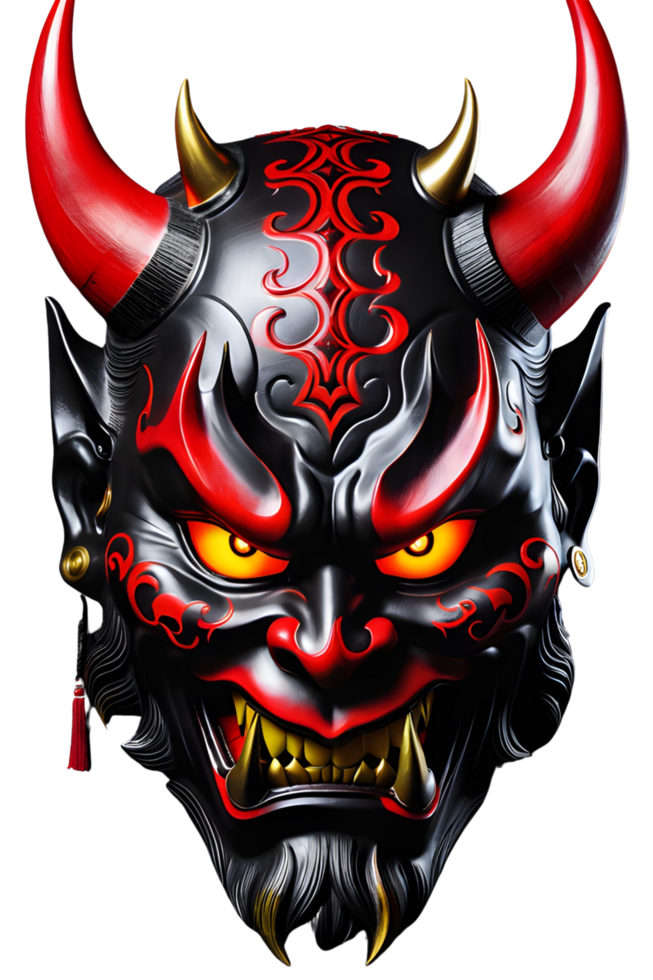 AI generated Oni mask, Japanese mask, Devil mask PNG transparent background
