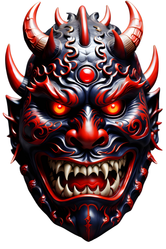 AI generated Oni mask, Japanese mask, Devil mask PNG transparent background