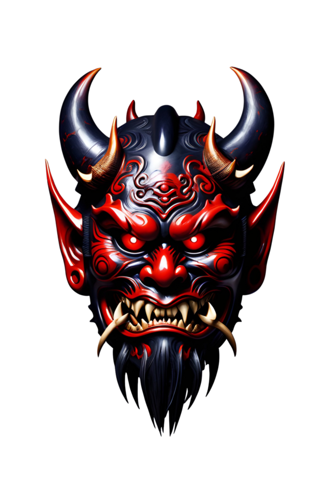 AI generated Oni mask, Japanese mask, Devil mask PNG transparent background
