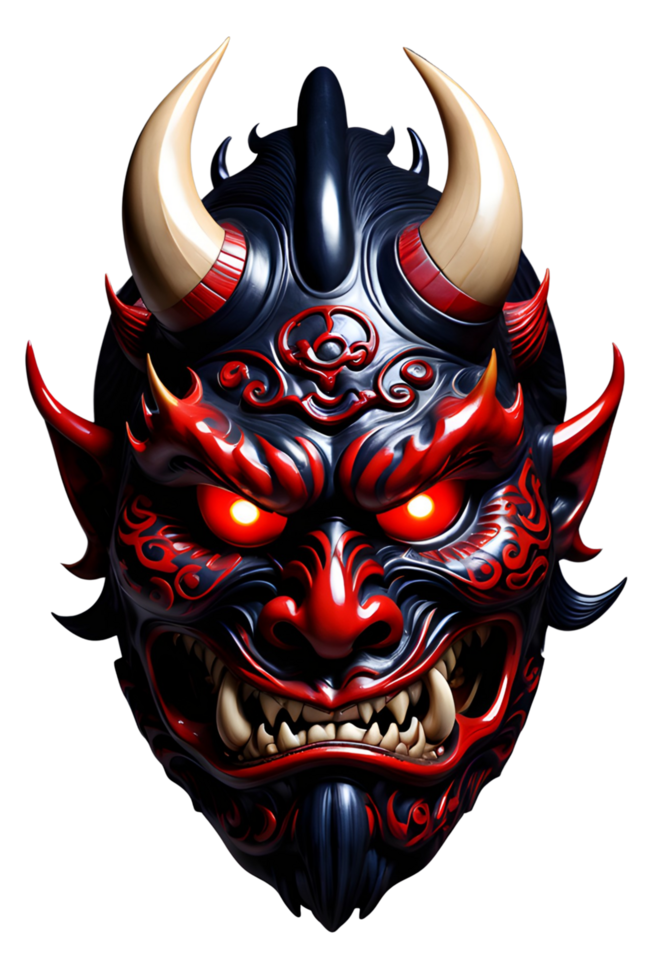AI generated Oni mask, Japanese mask, Devil mask PNG transparent background