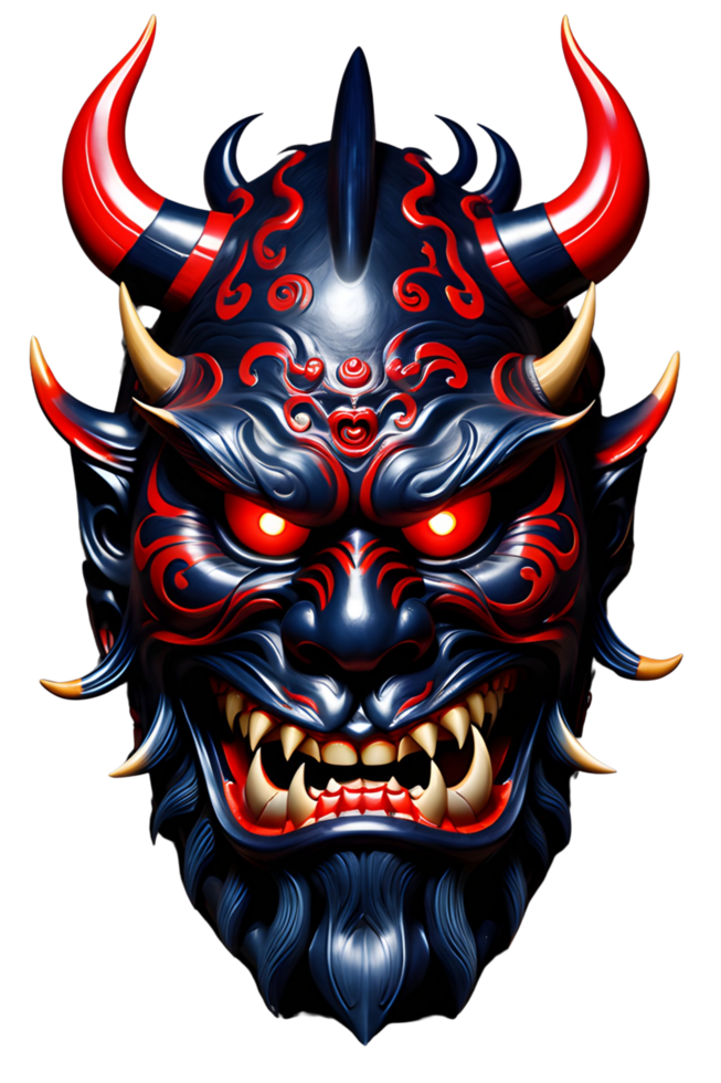 AI generated Oni mask, Japanese mask, Devil mask PNG transparent background