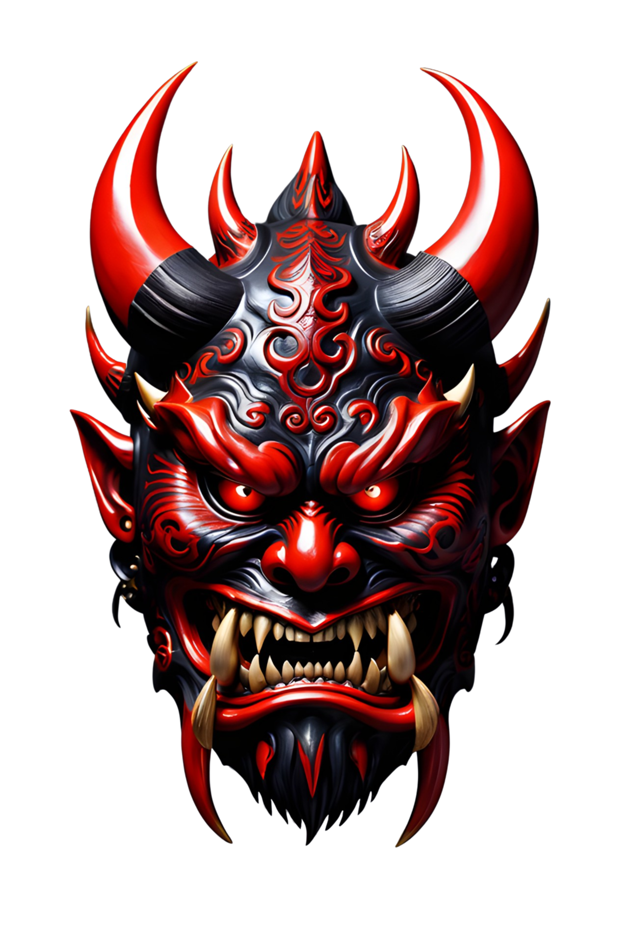 AI generated Oni mask, Japanese mask, Devil mask PNG transparent