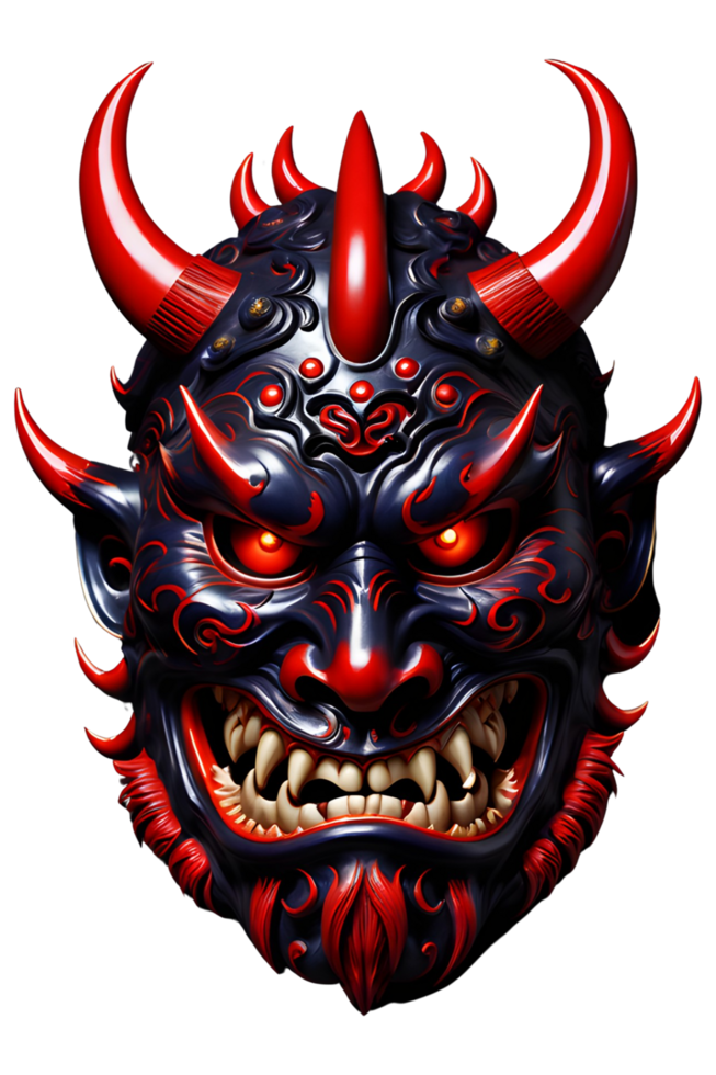 AI generated Oni mask, Japanese mask, Devil mask PNG transparent background